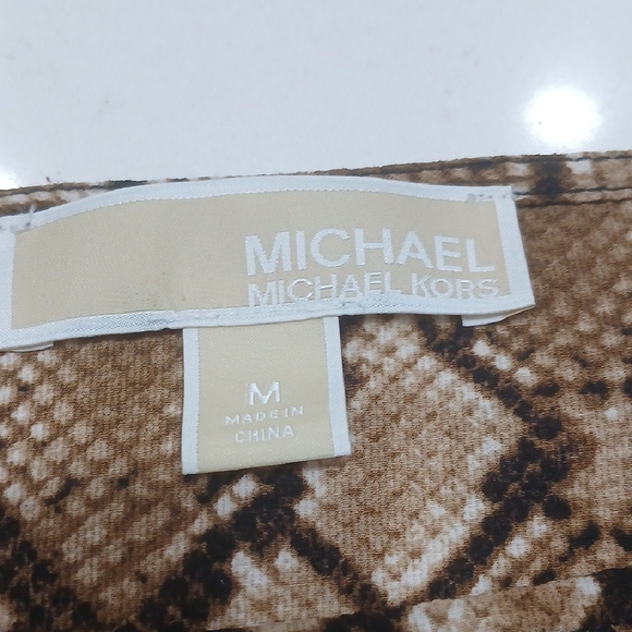 Michael Kors Size M Snake Snakeskin Print Open Cage Sleeve Shirt Gentle Used - Picture 2 of 7